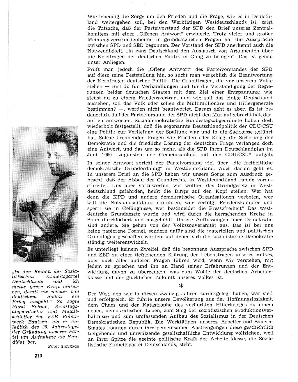 Neuer Weg (NW), Organ des Zentralkomitees (ZK) der SED (Sozialistische Einheitspartei Deutschlands) für Fragen des Parteilebens, 21. Jahrgang [Deutsche Demokratische Republik (DDR)] 1966, Seite 310 (NW ZK SED DDR 1966, S. 310)