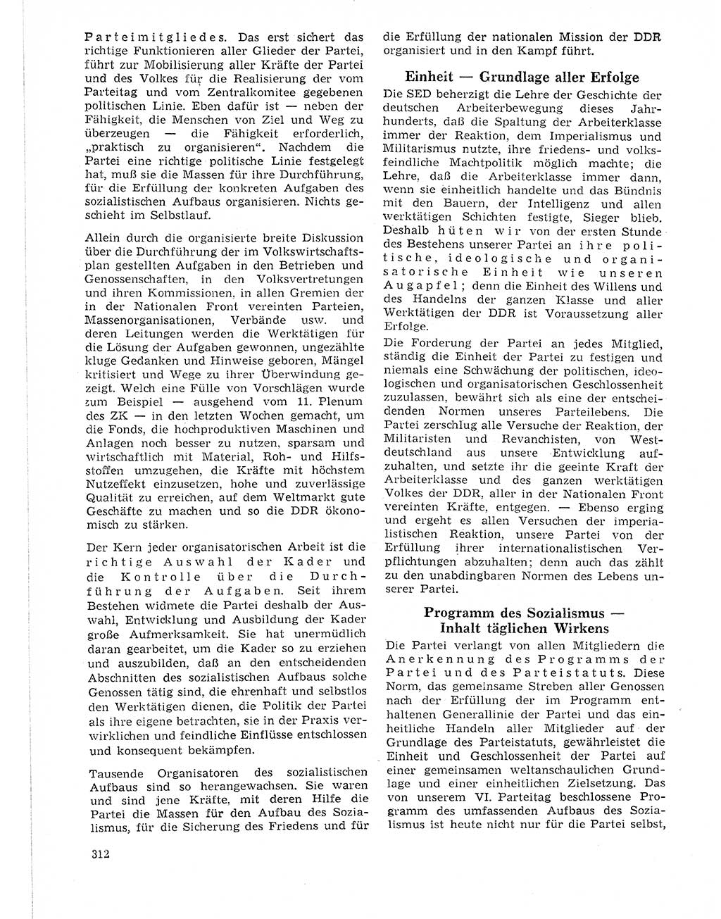 Neuer Weg (NW), Organ des Zentralkomitees (ZK) der SED (Sozialistische Einheitspartei Deutschlands) für Fragen des Parteilebens, 21. Jahrgang [Deutsche Demokratische Republik (DDR)] 1966, Seite 312 (NW ZK SED DDR 1966, S. 312)