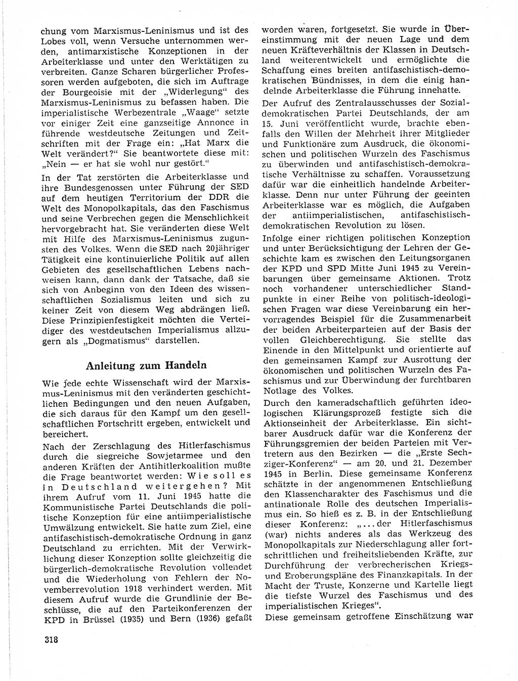 Neuer Weg (NW), Organ des Zentralkomitees (ZK) der SED (Sozialistische Einheitspartei Deutschlands) für Fragen des Parteilebens, 21. Jahrgang [Deutsche Demokratische Republik (DDR)] 1966, Seite 318 (NW ZK SED DDR 1966, S. 318)