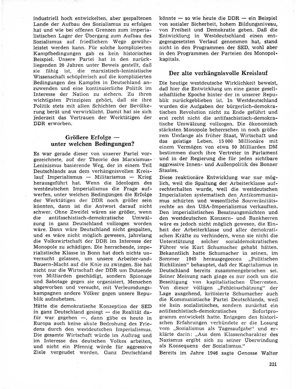 Neuer Weg (NW), Organ des Zentralkomitees (ZK) der SED (Sozialistische Einheitspartei Deutschlands) für Fragen des Parteilebens, 21. Jahrgang [Deutsche Demokratische Republik (DDR)] 1966, Seite 321 (NW ZK SED DDR 1966, S. 321)