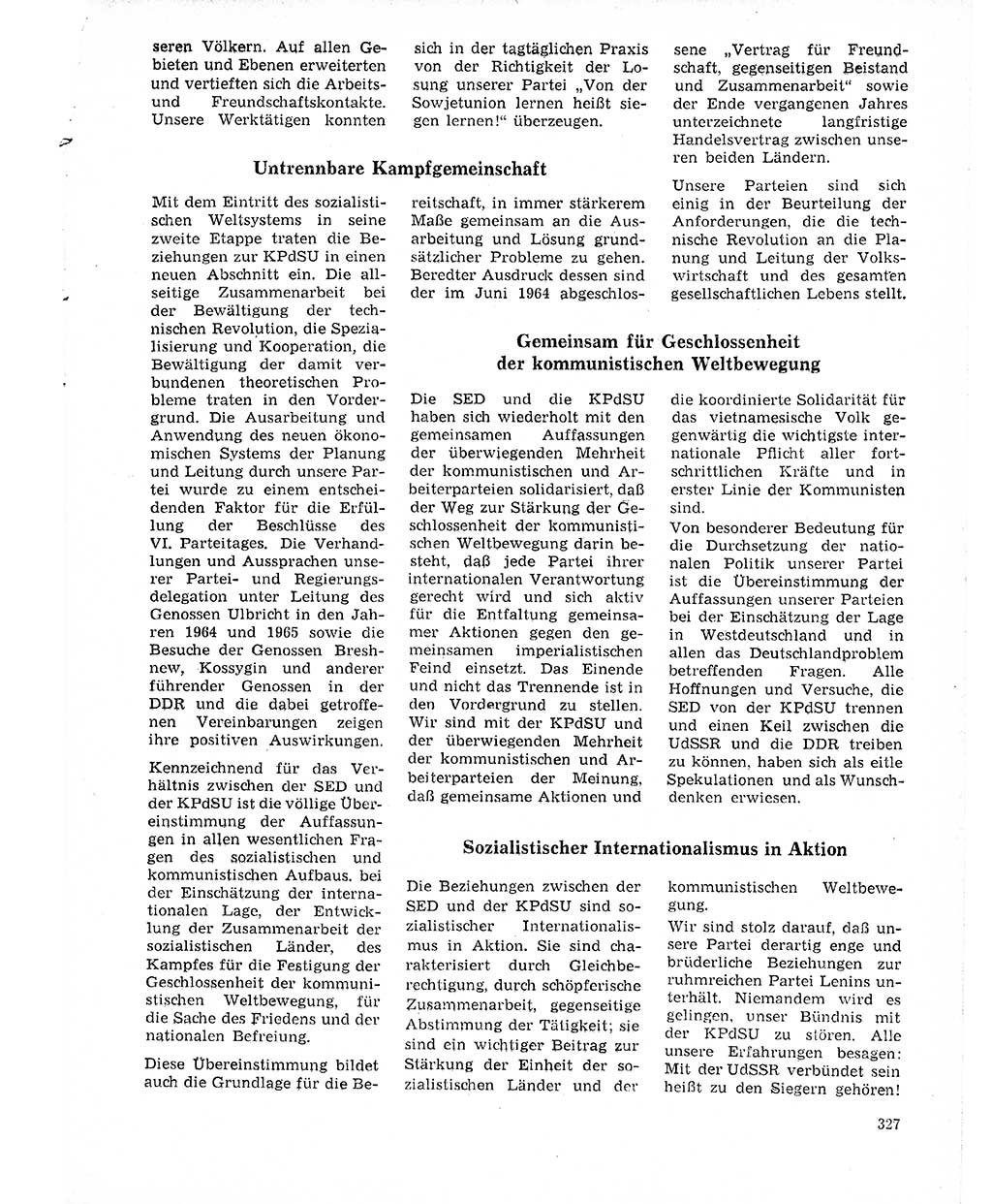 Neuer Weg (NW), Organ des Zentralkomitees (ZK) der SED (Sozialistische Einheitspartei Deutschlands) für Fragen des Parteilebens, 21. Jahrgang [Deutsche Demokratische Republik (DDR)] 1966, Seite 327 (NW ZK SED DDR 1966, S. 327)