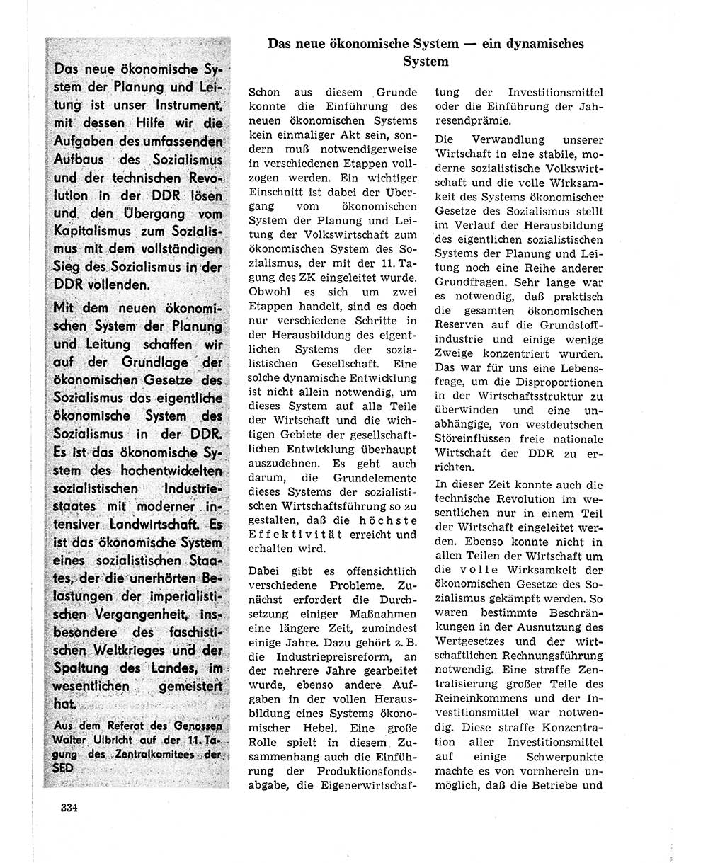 Neuer Weg (NW), Organ des Zentralkomitees (ZK) der SED (Sozialistische Einheitspartei Deutschlands) für Fragen des Parteilebens, 21. Jahrgang [Deutsche Demokratische Republik (DDR)] 1966, Seite 334 (NW ZK SED DDR 1966, S. 334)