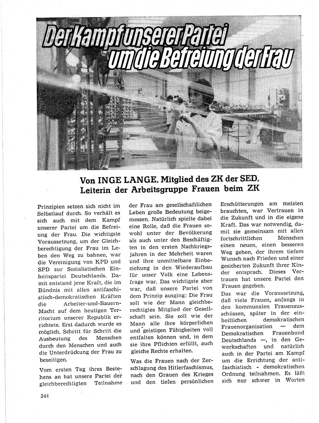 Neuer Weg (NW), Organ des Zentralkomitees (ZK) der SED (Sozialistische Einheitspartei Deutschlands) für Fragen des Parteilebens, 21. Jahrgang [Deutsche Demokratische Republik (DDR)] 1966, Seite 344 (NW ZK SED DDR 1966, S. 344)