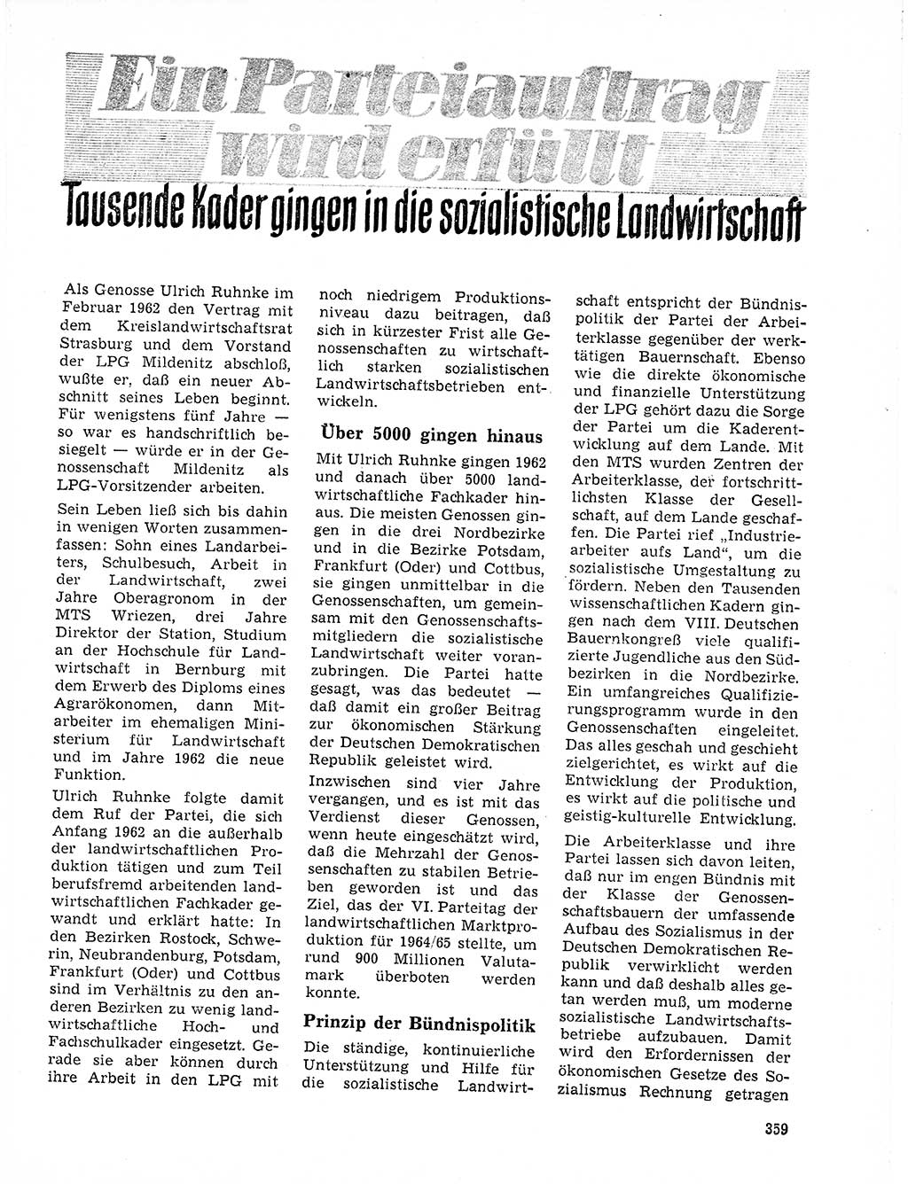 Neuer Weg (NW), Organ des Zentralkomitees (ZK) der SED (Sozialistische Einheitspartei Deutschlands) für Fragen des Parteilebens, 21. Jahrgang [Deutsche Demokratische Republik (DDR)] 1966, Seite 359 (NW ZK SED DDR 1966, S. 359)