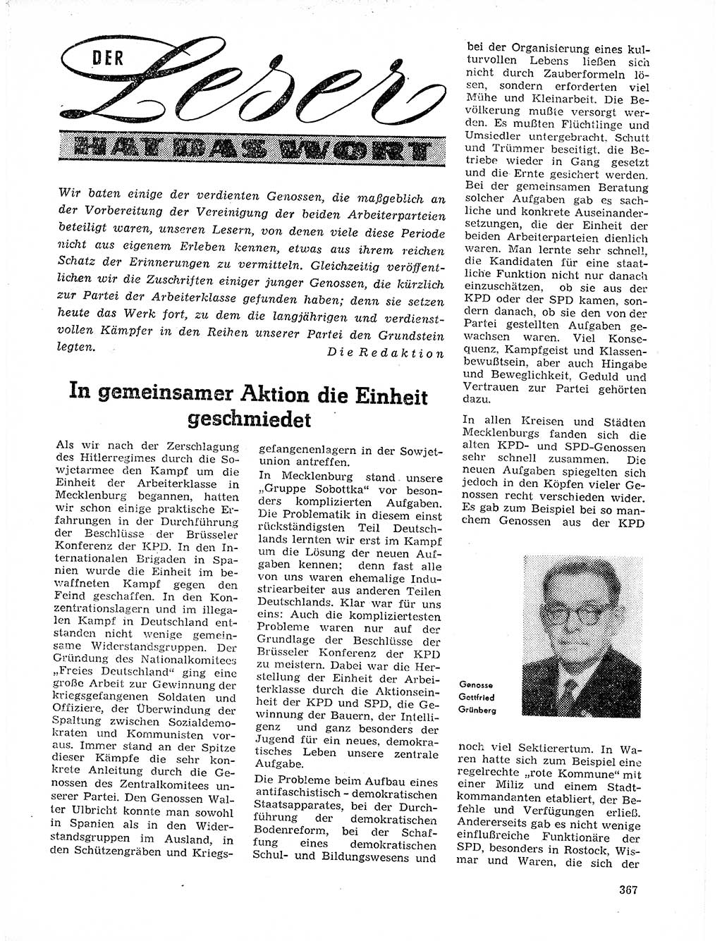 Neuer Weg (NW), Organ des Zentralkomitees (ZK) der SED (Sozialistische Einheitspartei Deutschlands) für Fragen des Parteilebens, 21. Jahrgang [Deutsche Demokratische Republik (DDR)] 1966, Seite 367 (NW ZK SED DDR 1966, S. 367)