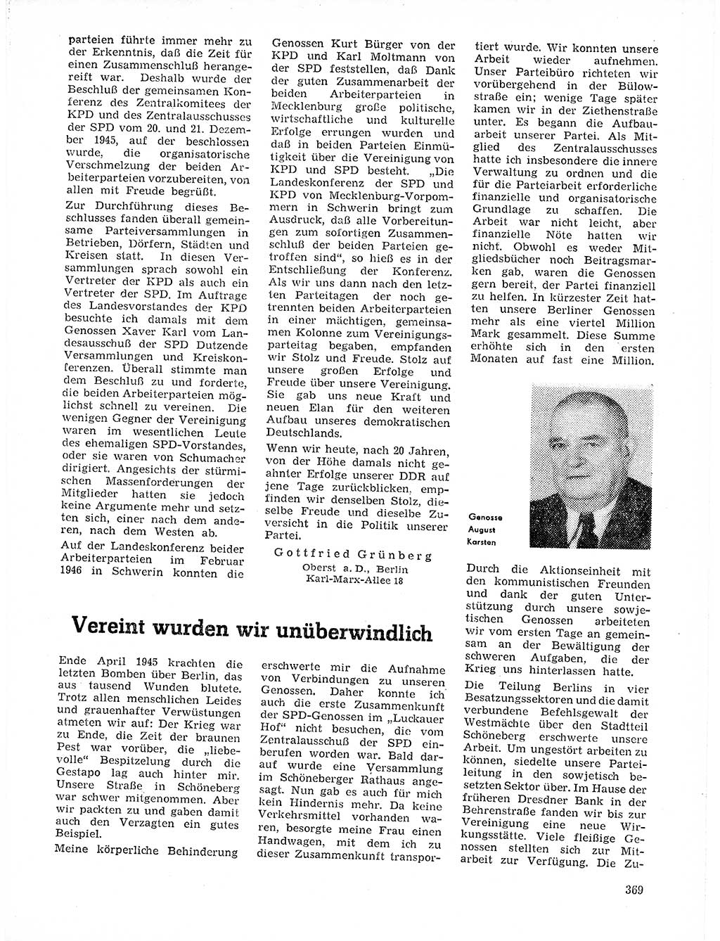 Neuer Weg (NW), Organ des Zentralkomitees (ZK) der SED (Sozialistische Einheitspartei Deutschlands) für Fragen des Parteilebens, 21. Jahrgang [Deutsche Demokratische Republik (DDR)] 1966, Seite 369 (NW ZK SED DDR 1966, S. 369)
