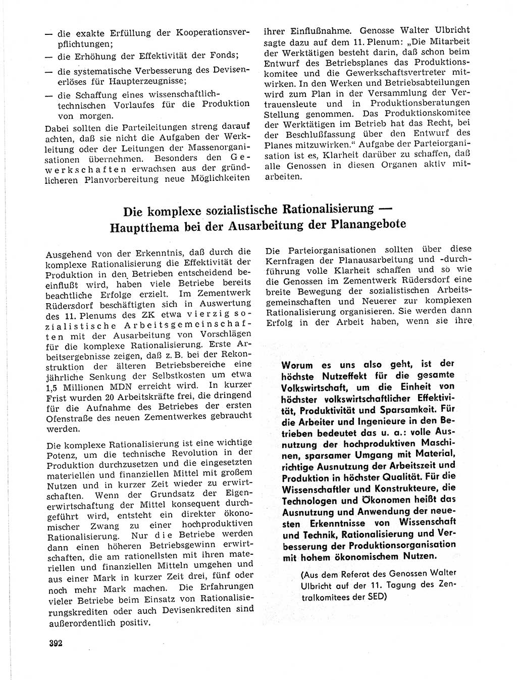 Neuer Weg (NW), Organ des Zentralkomitees (ZK) der SED (Sozialistische Einheitspartei Deutschlands) für Fragen des Parteilebens, 21. Jahrgang [Deutsche Demokratische Republik (DDR)] 1966, Seite 392 (NW ZK SED DDR 1966, S. 392)