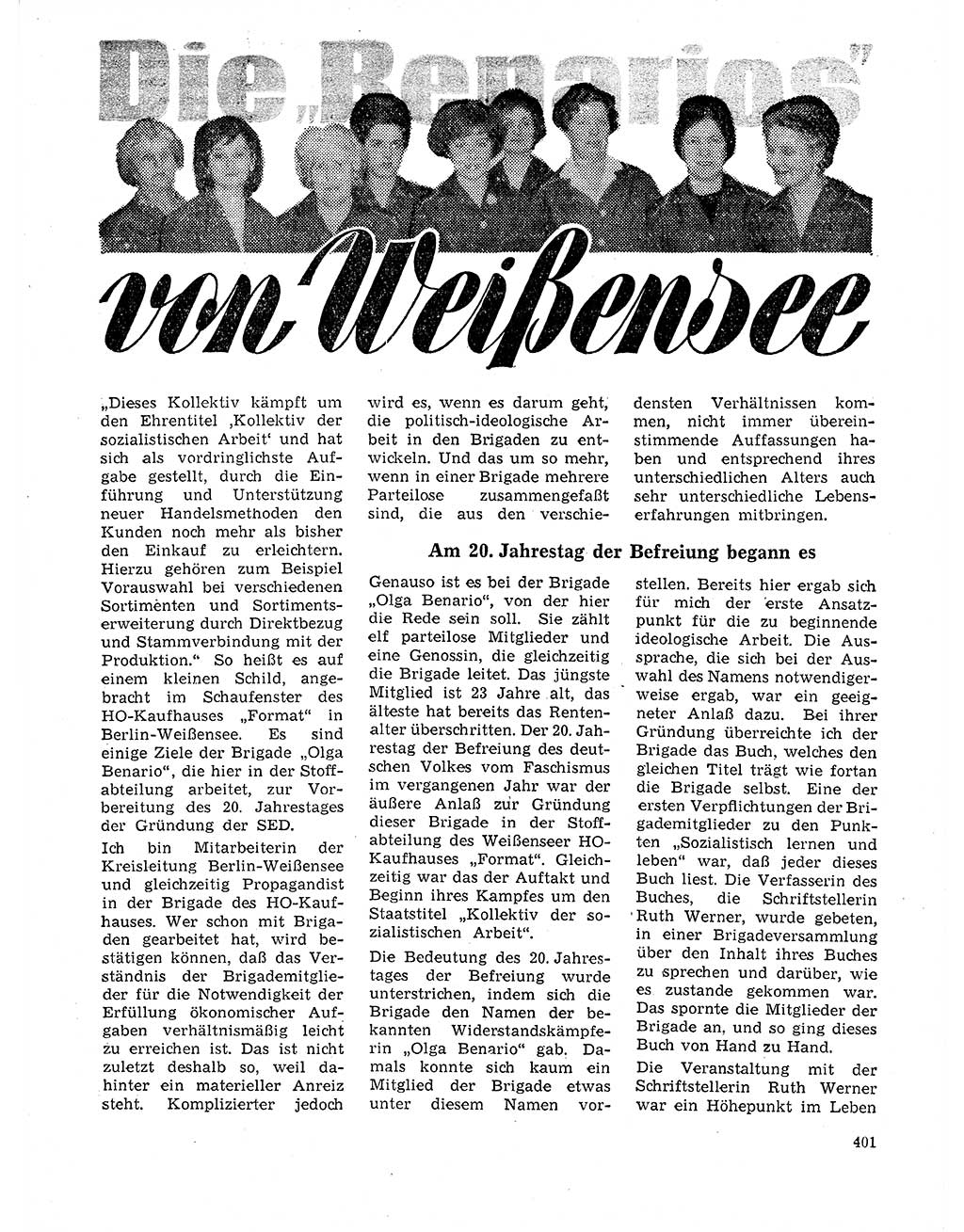 Neuer Weg (NW), Organ des Zentralkomitees (ZK) der SED (Sozialistische Einheitspartei Deutschlands) für Fragen des Parteilebens, 21. Jahrgang [Deutsche Demokratische Republik (DDR)] 1966, Seite 401 (NW ZK SED DDR 1966, S. 401)