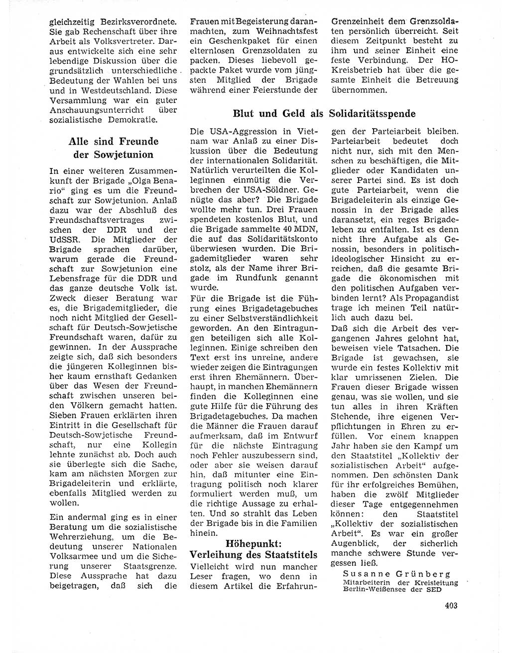 Neuer Weg (NW), Organ des Zentralkomitees (ZK) der SED (Sozialistische Einheitspartei Deutschlands) für Fragen des Parteilebens, 21. Jahrgang [Deutsche Demokratische Republik (DDR)] 1966, Seite 403 (NW ZK SED DDR 1966, S. 403)
