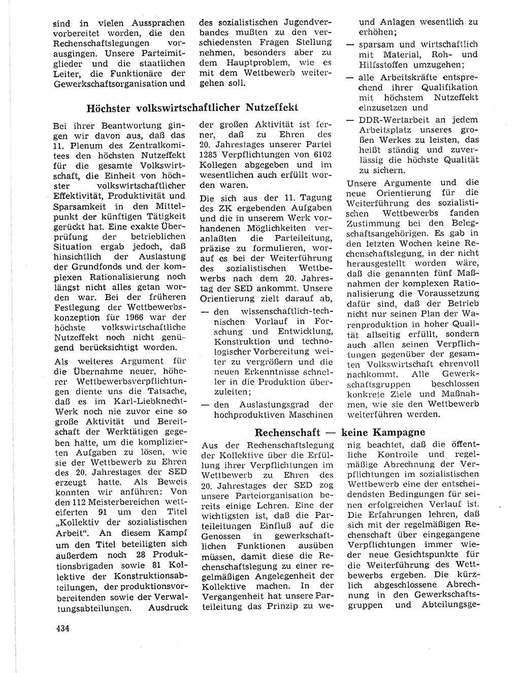 Neuer Weg (NW), Organ des Zentralkomitees (ZK) der SED (Sozialistische Einheitspartei Deutschlands) für Fragen des Parteilebens, 21. Jahrgang [Deutsche Demokratische Republik (DDR)] 1966, Seite 434 (NW ZK SED DDR 1966, S. 434)