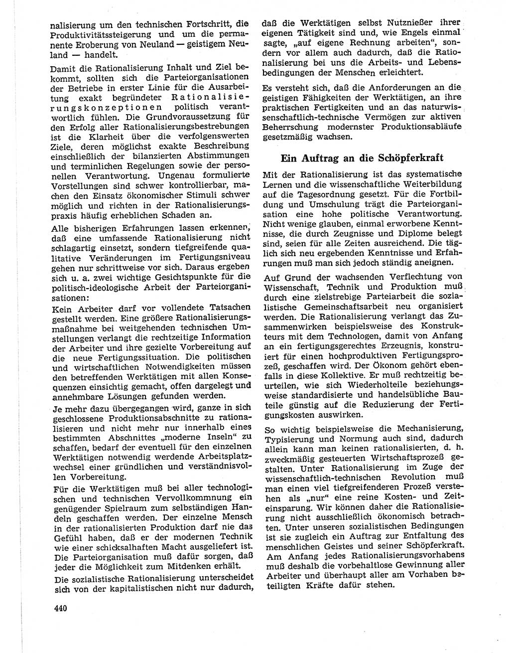 Neuer Weg (NW), Organ des Zentralkomitees (ZK) der SED (Sozialistische Einheitspartei Deutschlands) für Fragen des Parteilebens, 21. Jahrgang [Deutsche Demokratische Republik (DDR)] 1966, Seite 440 (NW ZK SED DDR 1966, S. 440)