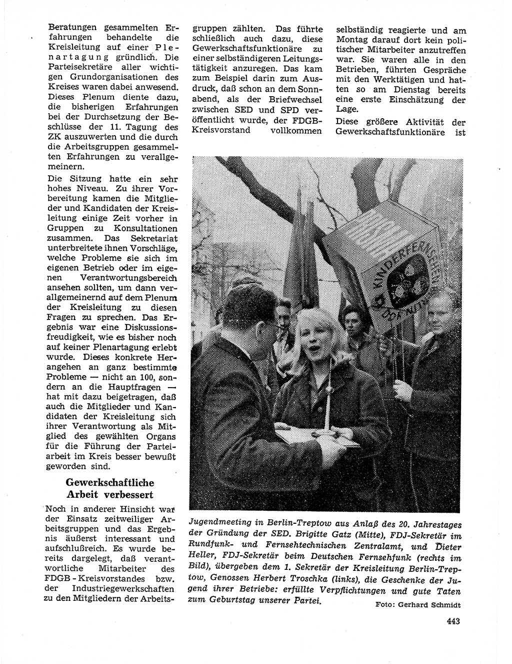 Neuer Weg (NW), Organ des Zentralkomitees (ZK) der SED (Sozialistische Einheitspartei Deutschlands) für Fragen des Parteilebens, 21. Jahrgang [Deutsche Demokratische Republik (DDR)] 1966, Seite 443 (NW ZK SED DDR 1966, S. 443)