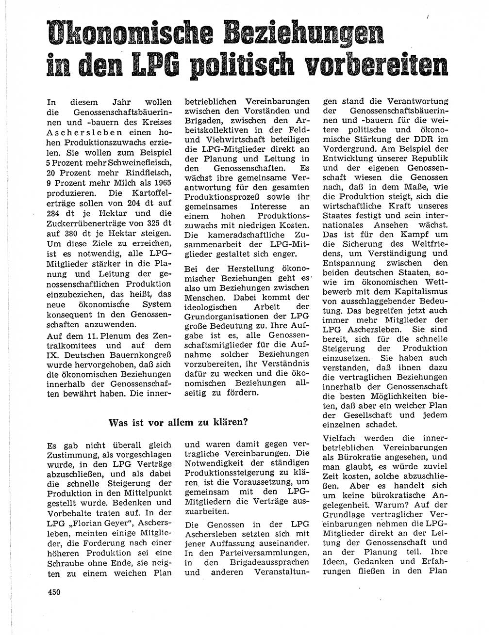 Neuer Weg (NW), Organ des Zentralkomitees (ZK) der SED (Sozialistische Einheitspartei Deutschlands) für Fragen des Parteilebens, 21. Jahrgang [Deutsche Demokratische Republik (DDR)] 1966, Seite 450 (NW ZK SED DDR 1966, S. 450)