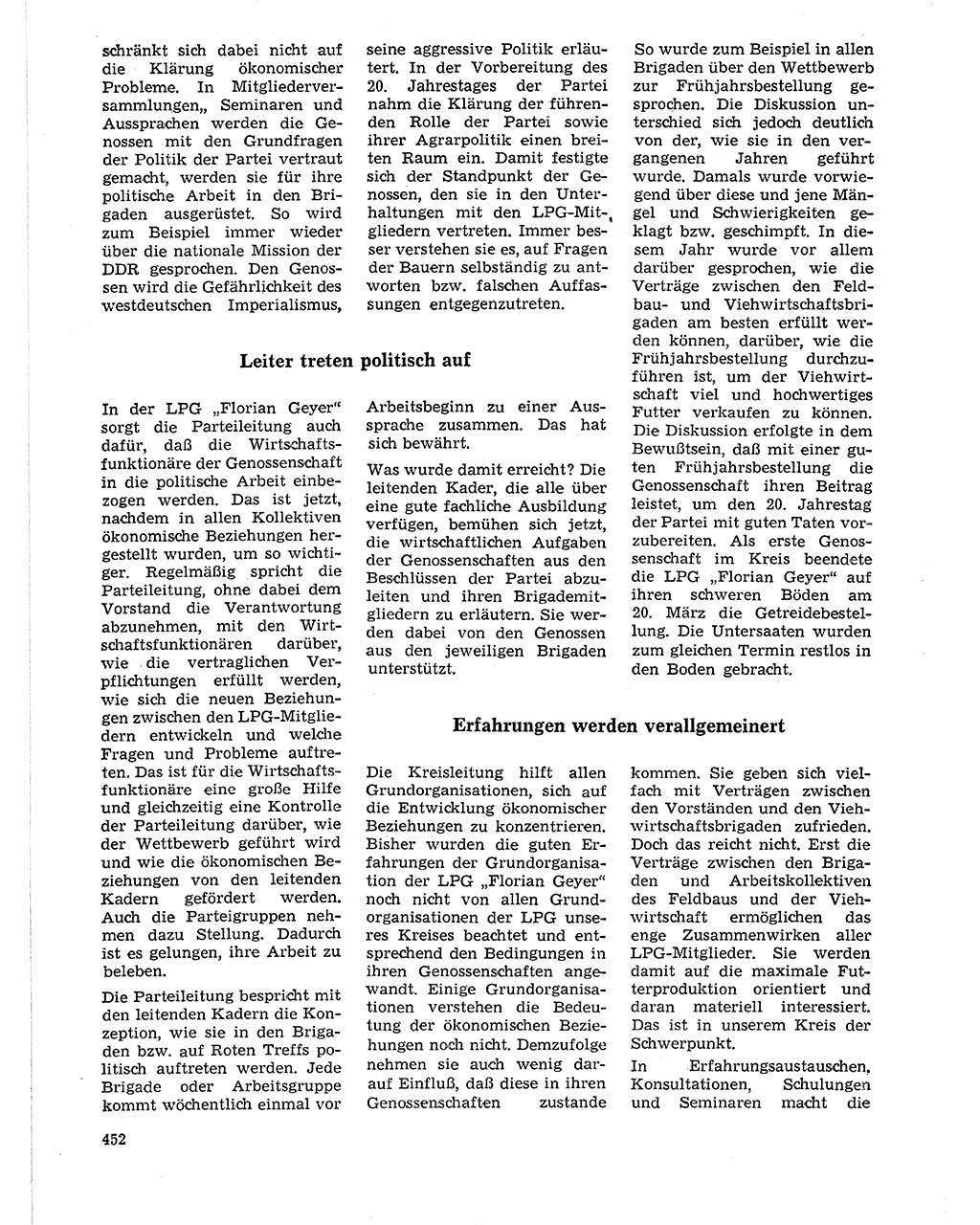 Neuer Weg (NW), Organ des Zentralkomitees (ZK) der SED (Sozialistische Einheitspartei Deutschlands) für Fragen des Parteilebens, 21. Jahrgang [Deutsche Demokratische Republik (DDR)] 1966, Seite 452 (NW ZK SED DDR 1966, S. 452)