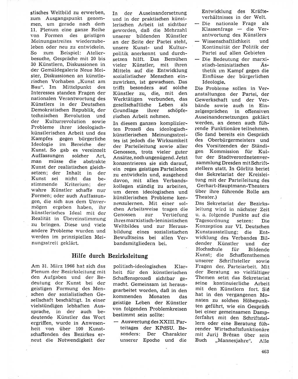Neuer Weg (NW), Organ des Zentralkomitees (ZK) der SED (Sozialistische Einheitspartei Deutschlands) für Fragen des Parteilebens, 21. Jahrgang [Deutsche Demokratische Republik (DDR)] 1966, Seite 463 (NW ZK SED DDR 1966, S. 463)