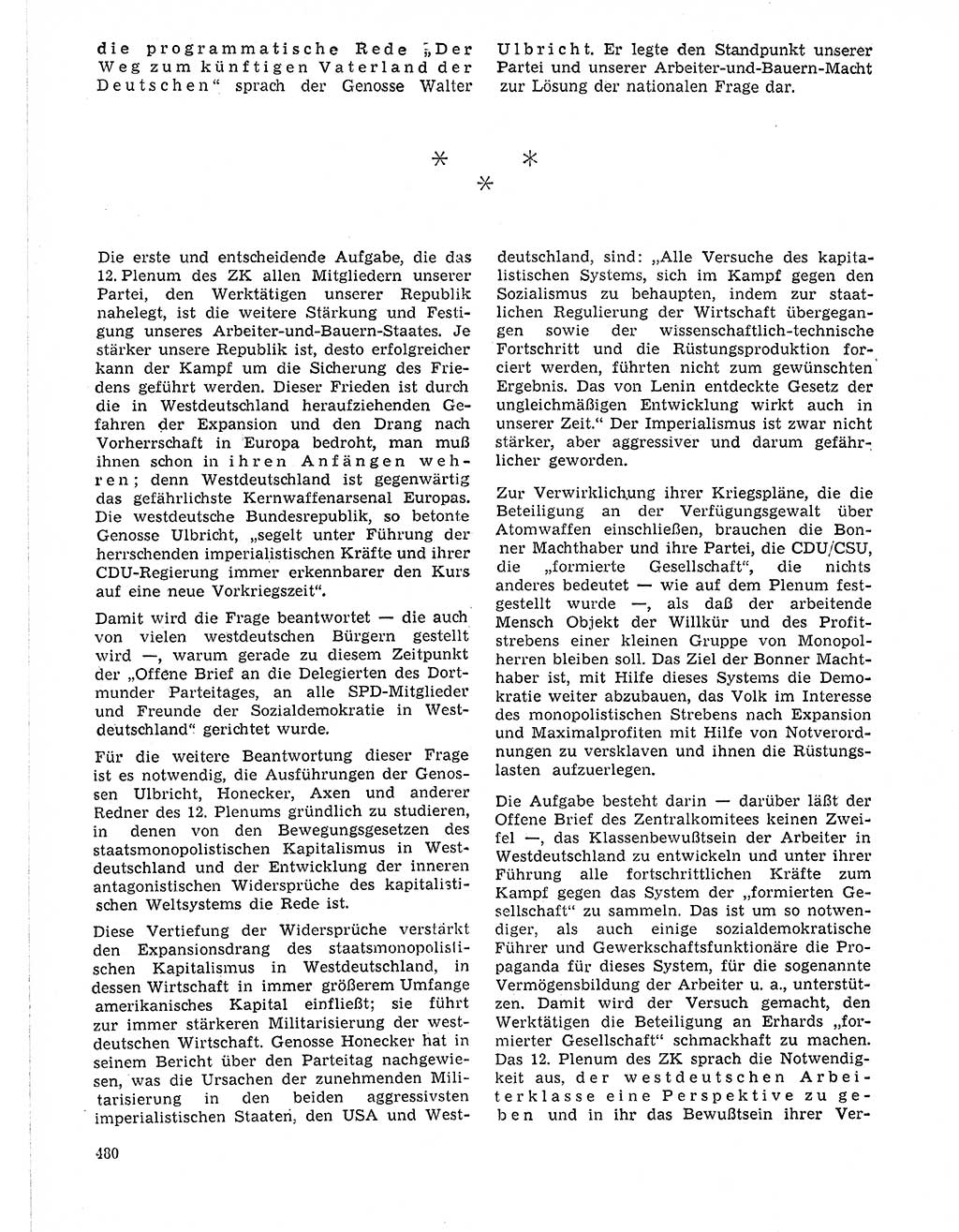 Neuer Weg (NW), Organ des Zentralkomitees (ZK) der SED (Sozialistische Einheitspartei Deutschlands) für Fragen des Parteilebens, 21. Jahrgang [Deutsche Demokratische Republik (DDR)] 1966, Seite 480 (NW ZK SED DDR 1966, S. 480)