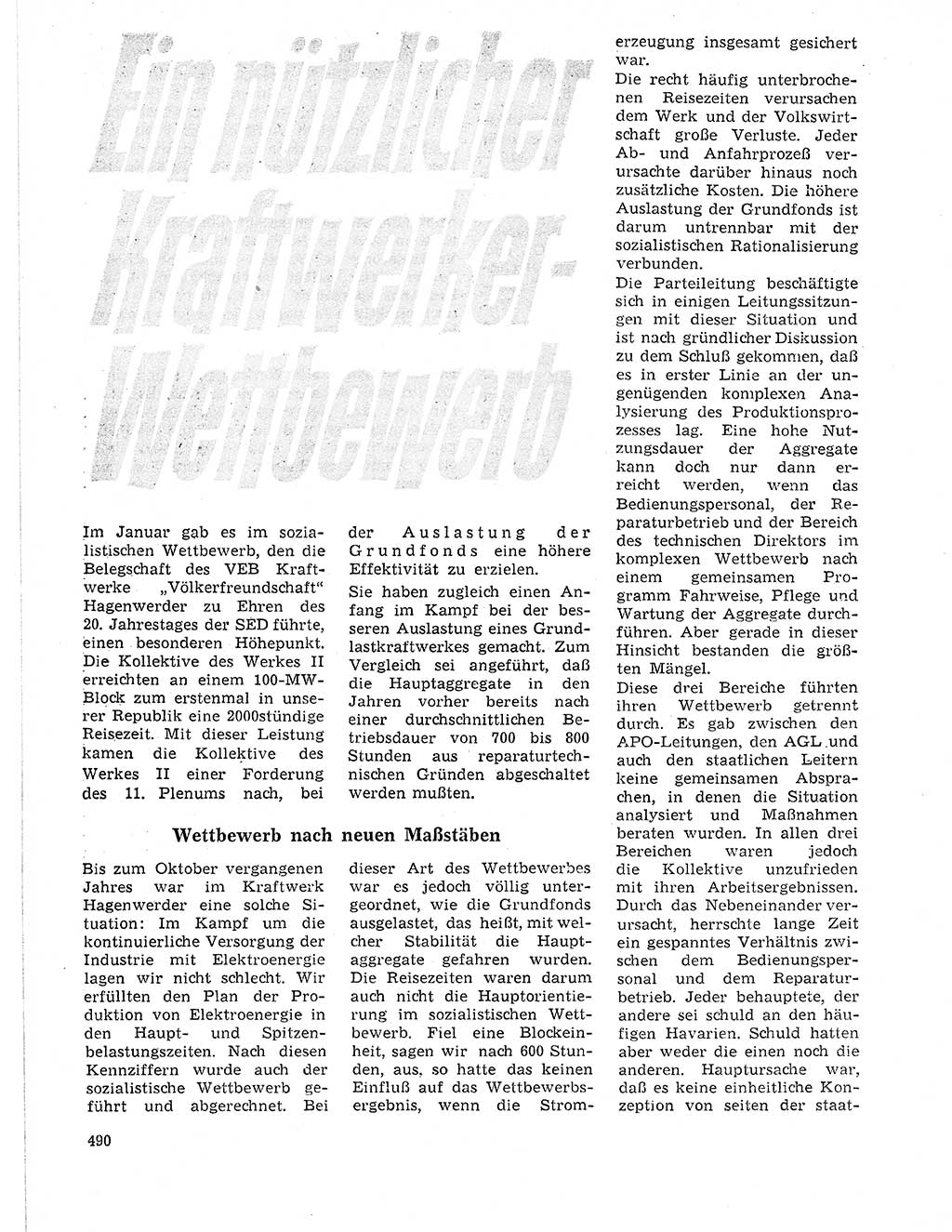 Neuer Weg (NW), Organ des Zentralkomitees (ZK) der SED (Sozialistische Einheitspartei Deutschlands) für Fragen des Parteilebens, 21. Jahrgang [Deutsche Demokratische Republik (DDR)] 1966, Seite 490 (NW ZK SED DDR 1966, S. 490)