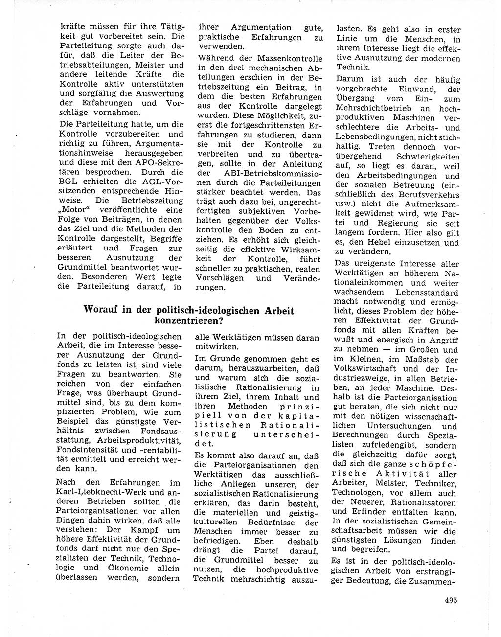 Neuer Weg (NW), Organ des Zentralkomitees (ZK) der SED (Sozialistische Einheitspartei Deutschlands) für Fragen des Parteilebens, 21. Jahrgang [Deutsche Demokratische Republik (DDR)] 1966, Seite 495 (NW ZK SED DDR 1966, S. 495)