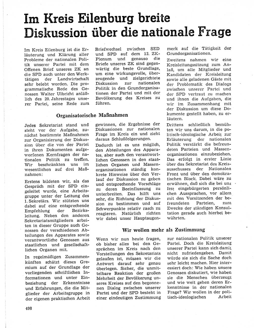 Neuer Weg (NW), Organ des Zentralkomitees (ZK) der SED (Sozialistische Einheitspartei Deutschlands) für Fragen des Parteilebens, 21. Jahrgang [Deutsche Demokratische Republik (DDR)] 1966, Seite 498 (NW ZK SED DDR 1966, S. 498)