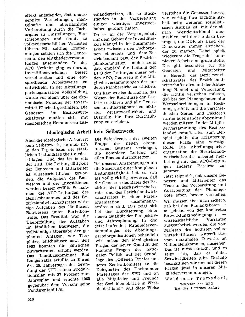 Neuer Weg (NW), Organ des Zentralkomitees (ZK) der SED (Sozialistische Einheitspartei Deutschlands) für Fragen des Parteilebens, 21. Jahrgang [Deutsche Demokratische Republik (DDR)] 1966, Seite 510 (NW ZK SED DDR 1966, S. 510)
