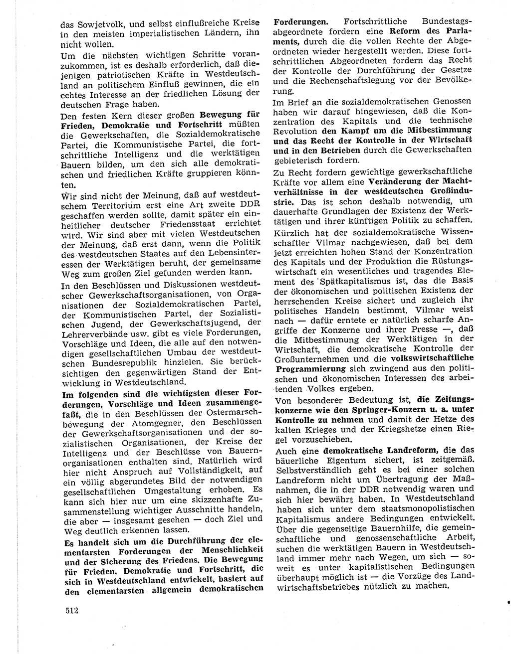 Neuer Weg (NW), Organ des Zentralkomitees (ZK) der SED (Sozialistische Einheitspartei Deutschlands) für Fragen des Parteilebens, 21. Jahrgang [Deutsche Demokratische Republik (DDR)] 1966, Seite 512 (NW ZK SED DDR 1966, S. 512)