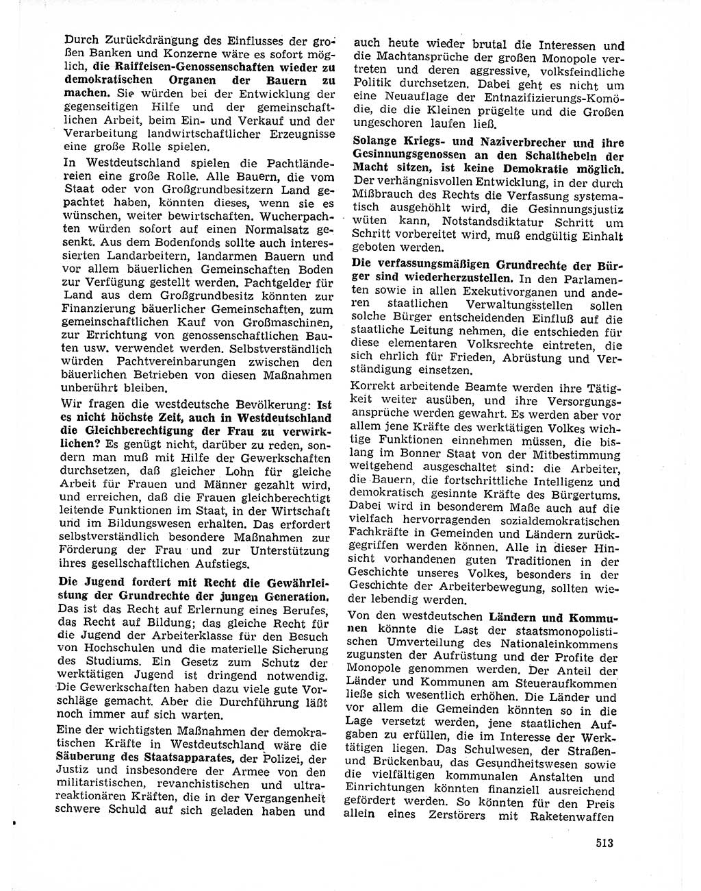 Neuer Weg (NW), Organ des Zentralkomitees (ZK) der SED (Sozialistische Einheitspartei Deutschlands) für Fragen des Parteilebens, 21. Jahrgang [Deutsche Demokratische Republik (DDR)] 1966, Seite 513 (NW ZK SED DDR 1966, S. 513)