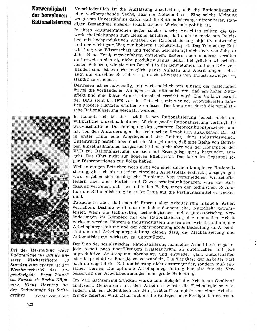 Neuer Weg (NW), Organ des Zentralkomitees (ZK) der SED (Sozialistische Einheitspartei Deutschlands) für Fragen des Parteilebens, 21. Jahrgang [Deutsche Demokratische Republik (DDR)] 1966, Seite 522 (NW ZK SED DDR 1966, S. 522)