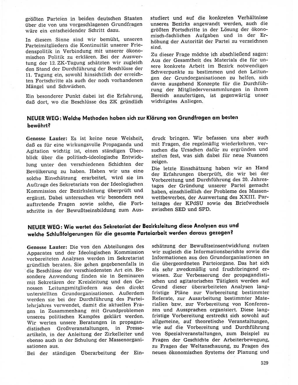 Neuer Weg (NW), Organ des Zentralkomitees (ZK) der SED (Sozialistische Einheitspartei Deutschlands) für Fragen des Parteilebens, 21. Jahrgang [Deutsche Demokratische Republik (DDR)] 1966, Seite 529 (NW ZK SED DDR 1966, S. 529)