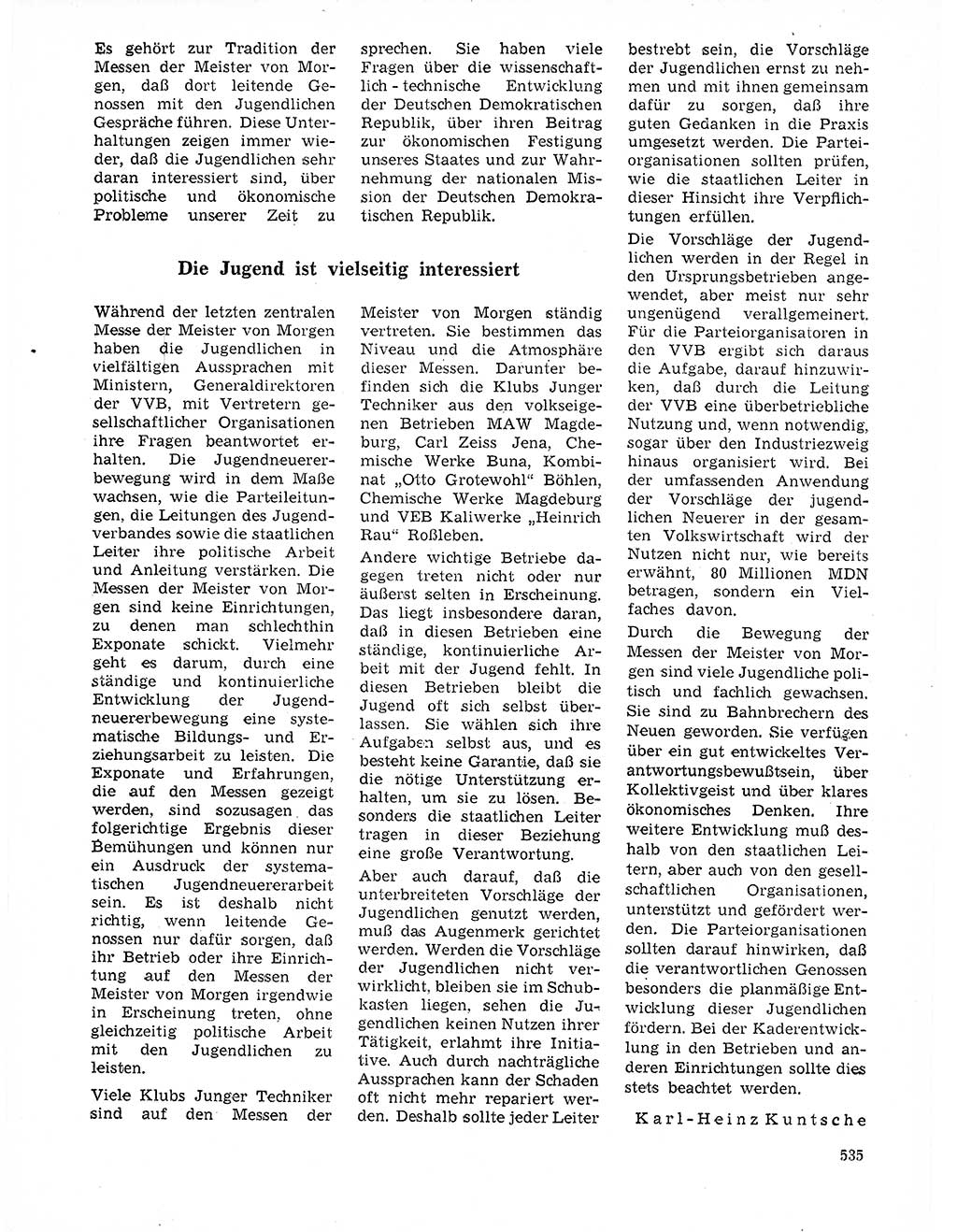Neuer Weg (NW), Organ des Zentralkomitees (ZK) der SED (Sozialistische Einheitspartei Deutschlands) für Fragen des Parteilebens, 21. Jahrgang [Deutsche Demokratische Republik (DDR)] 1966, Seite 535 (NW ZK SED DDR 1966, S. 535)