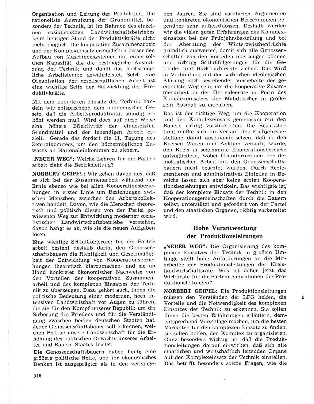 Neuer Weg (NW), Organ des Zentralkomitees (ZK) der SED (Sozialistische Einheitspartei Deutschlands) für Fragen des Parteilebens, 21. Jahrgang [Deutsche Demokratische Republik (DDR)] 1966, Seite 546 (NW ZK SED DDR 1966, S. 546)