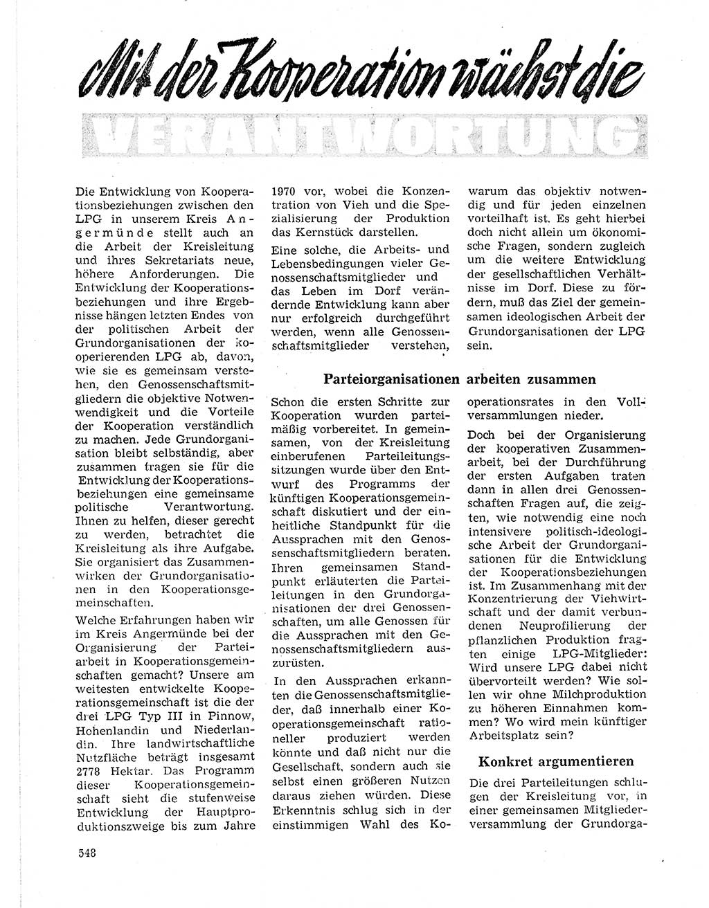 Neuer Weg (NW), Organ des Zentralkomitees (ZK) der SED (Sozialistische Einheitspartei Deutschlands) für Fragen des Parteilebens, 21. Jahrgang [Deutsche Demokratische Republik (DDR)] 1966, Seite 548 (NW ZK SED DDR 1966, S. 548)