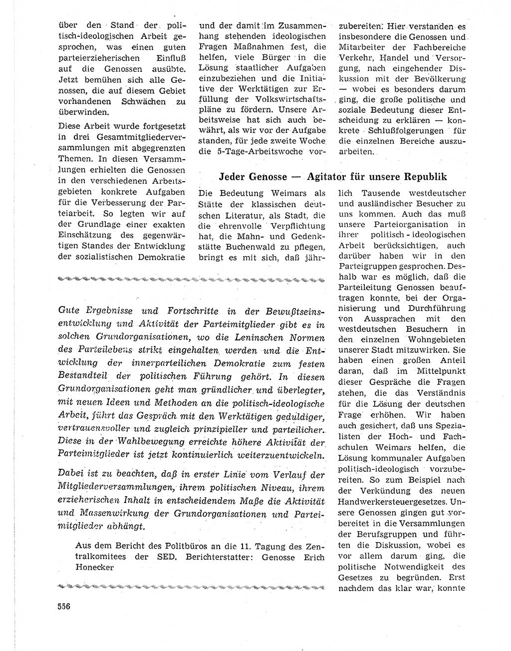 Neuer Weg (NW), Organ des Zentralkomitees (ZK) der SED (Sozialistische Einheitspartei Deutschlands) für Fragen des Parteilebens, 21. Jahrgang [Deutsche Demokratische Republik (DDR)] 1966, Seite 556 (NW ZK SED DDR 1966, S. 556)
