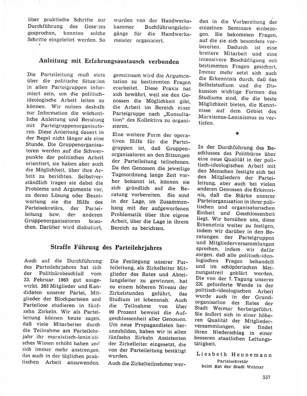 Neuer Weg (NW), Organ des Zentralkomitees (ZK) der SED (Sozialistische Einheitspartei Deutschlands) für Fragen des Parteilebens, 21. Jahrgang [Deutsche Demokratische Republik (DDR)] 1966, Seite 557 (NW ZK SED DDR 1966, S. 557)