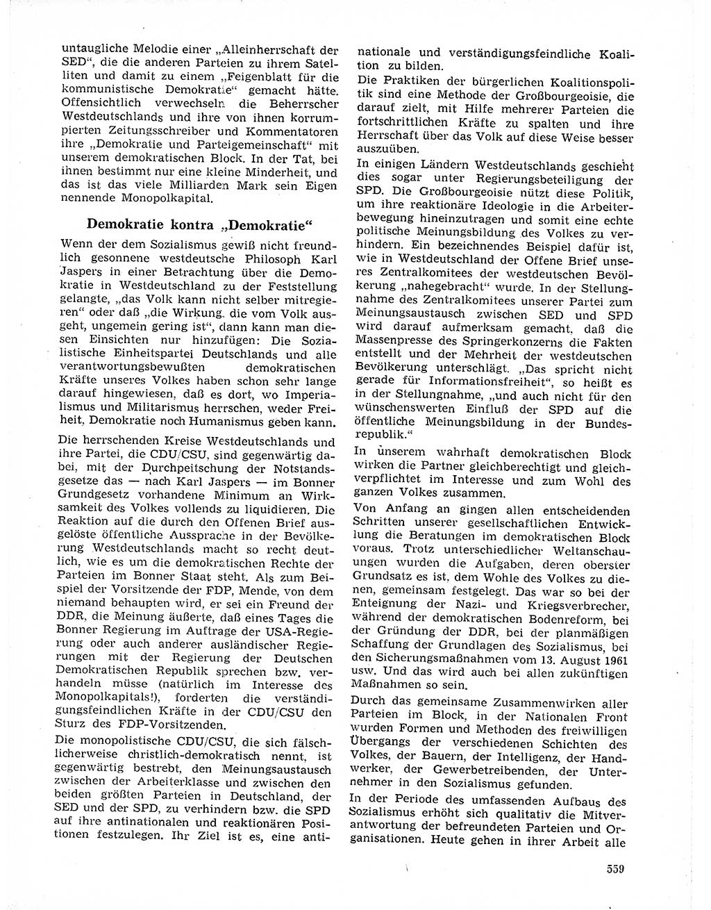 Neuer Weg (NW), Organ des Zentralkomitees (ZK) der SED (Sozialistische Einheitspartei Deutschlands) für Fragen des Parteilebens, 21. Jahrgang [Deutsche Demokratische Republik (DDR)] 1966, Seite 559 (NW ZK SED DDR 1966, S. 559)