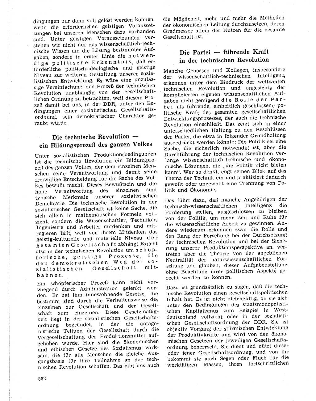 Neuer Weg (NW), Organ des Zentralkomitees (ZK) der SED (Sozialistische Einheitspartei Deutschlands) fÃ¼r Fragen des Parteilebens, 21. Jahrgang [Deutsche Demokratische Republik (DDR)] 1966, Seite 562 (NW ZK SED DDR 1966, S. 562)