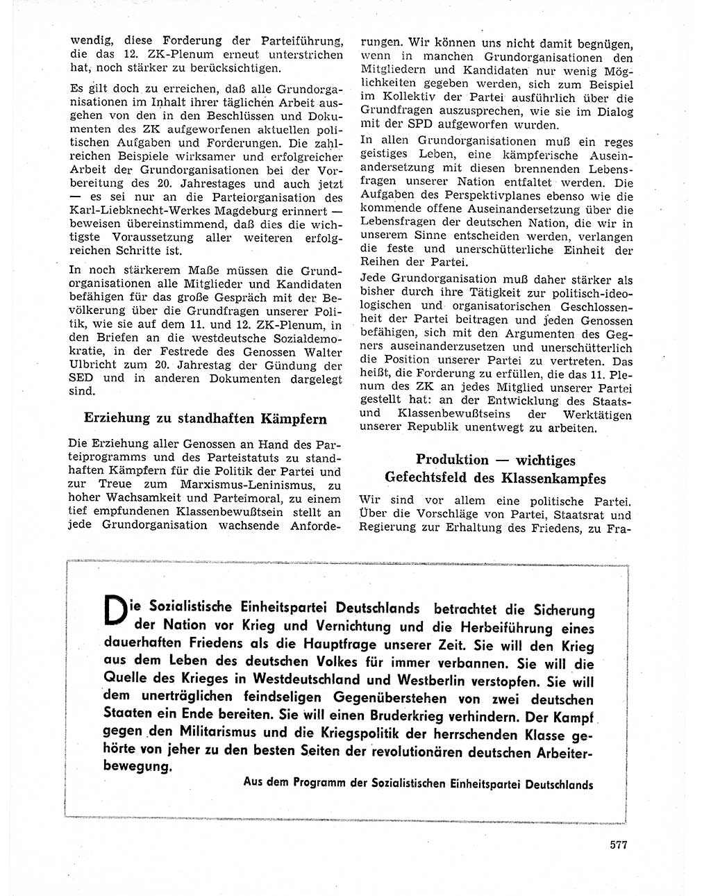 Neuer Weg (NW), Organ des Zentralkomitees (ZK) der SED (Sozialistische Einheitspartei Deutschlands) für Fragen des Parteilebens, 21. Jahrgang [Deutsche Demokratische Republik (DDR)] 1966, Seite 577 (NW ZK SED DDR 1966, S. 577)