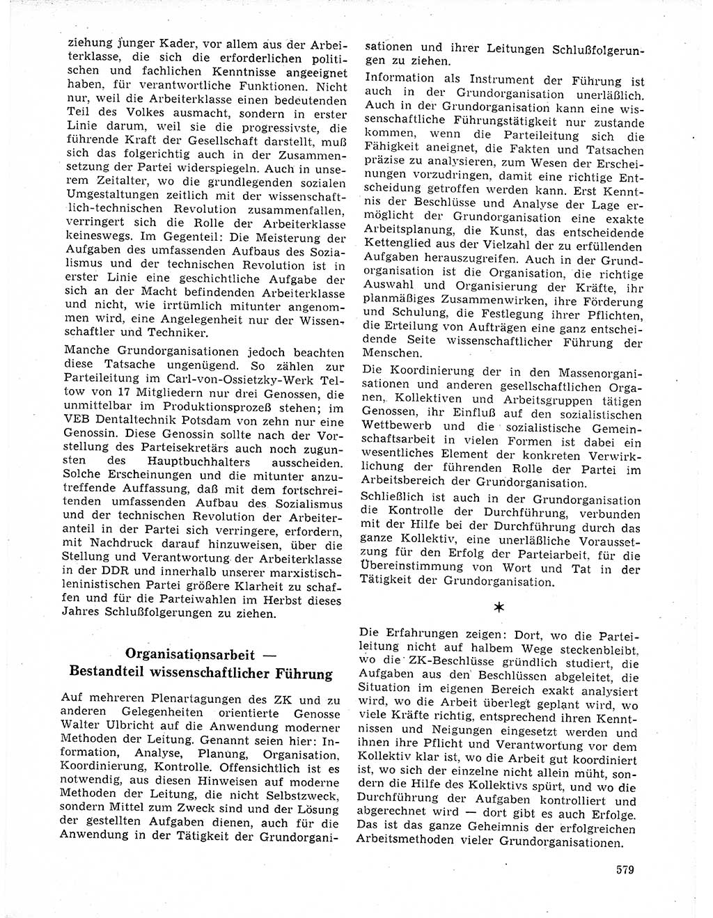 Neuer Weg (NW), Organ des Zentralkomitees (ZK) der SED (Sozialistische Einheitspartei Deutschlands) für Fragen des Parteilebens, 21. Jahrgang [Deutsche Demokratische Republik (DDR)] 1966, Seite 579 (NW ZK SED DDR 1966, S. 579)