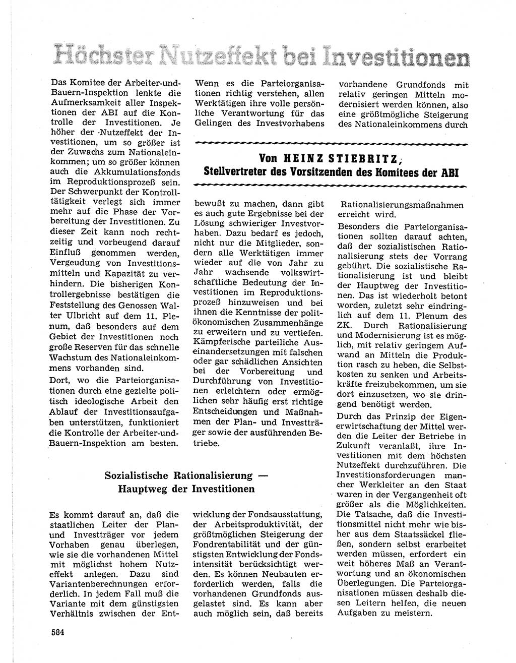 Neuer Weg (NW), Organ des Zentralkomitees (ZK) der SED (Sozialistische Einheitspartei Deutschlands) für Fragen des Parteilebens, 21. Jahrgang [Deutsche Demokratische Republik (DDR)] 1966, Seite 584 (NW ZK SED DDR 1966, S. 584)