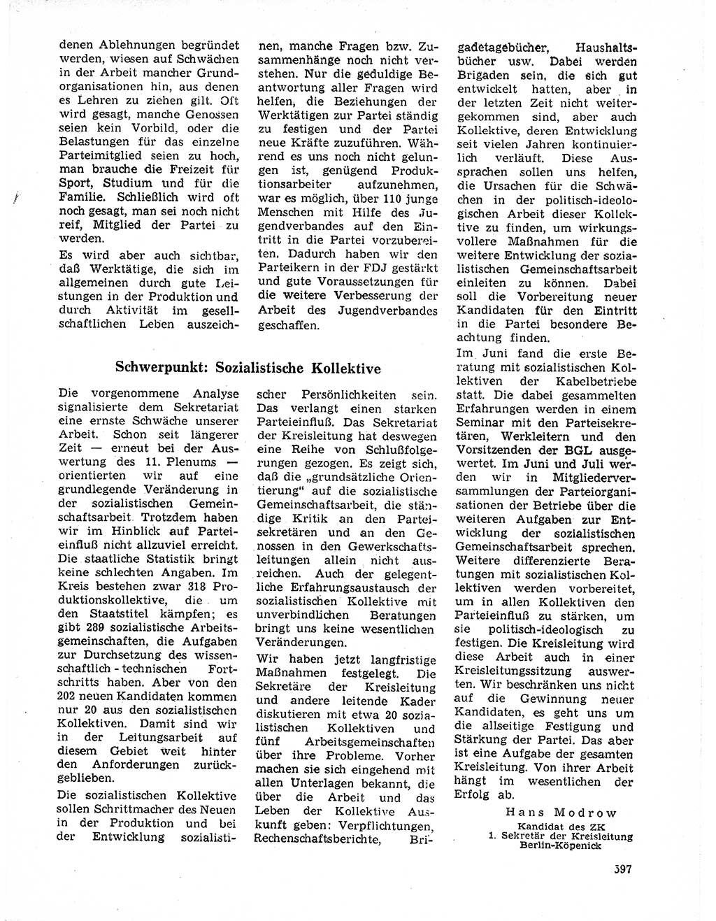 Neuer Weg (NW), Organ des Zentralkomitees (ZK) der SED (Sozialistische Einheitspartei Deutschlands) für Fragen des Parteilebens, 21. Jahrgang [Deutsche Demokratische Republik (DDR)] 1966, Seite 597 (NW ZK SED DDR 1966, S. 597)
