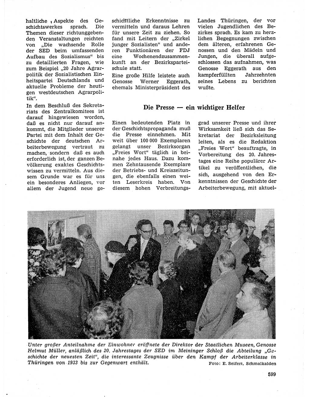 Neuer Weg (NW), Organ des Zentralkomitees (ZK) der SED (Sozialistische Einheitspartei Deutschlands) für Fragen des Parteilebens, 21. Jahrgang [Deutsche Demokratische Republik (DDR)] 1966, Seite 599 (NW ZK SED DDR 1966, S. 599)