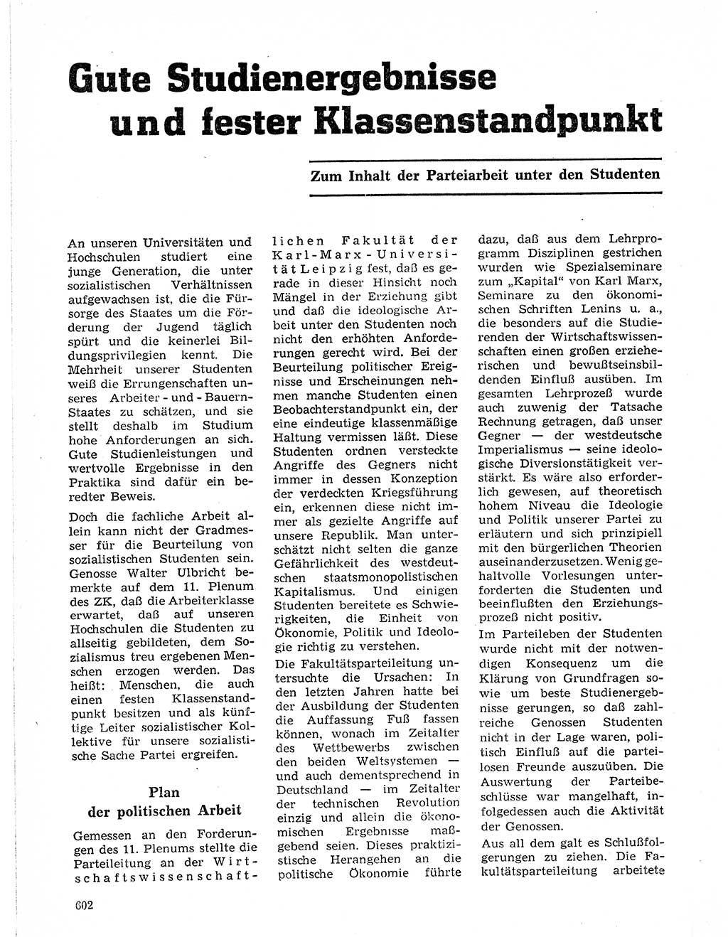 Neuer Weg (NW), Organ des Zentralkomitees (ZK) der SED (Sozialistische Einheitspartei Deutschlands) für Fragen des Parteilebens, 21. Jahrgang [Deutsche Demokratische Republik (DDR)] 1966, Seite 602 (NW ZK SED DDR 1966, S. 602)