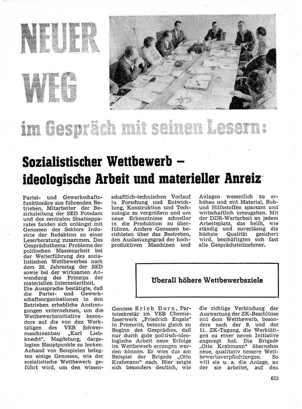 Neuer Weg (NW), Organ des Zentralkomitees (ZK) der SED (Sozialistische Einheitspartei Deutschlands) für Fragen des Parteilebens, 21. Jahrgang [Deutsche Demokratische Republik (DDR)] 1966, Seite 623 (NW ZK SED DDR 1966, S. 623)
