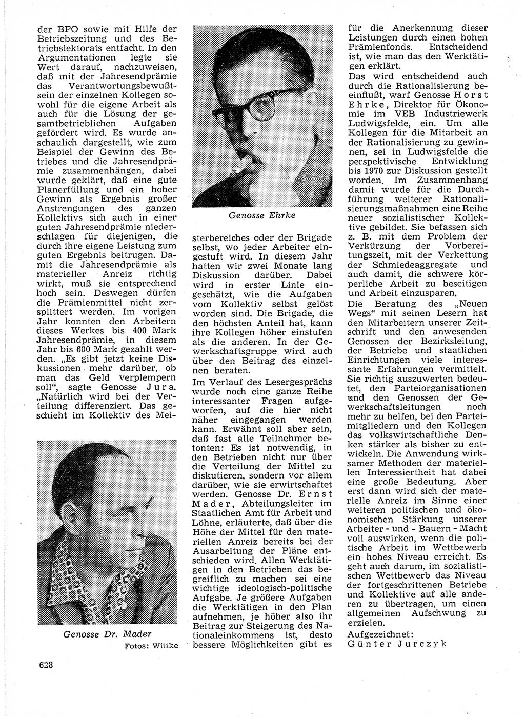 Neuer Weg (NW), Organ des Zentralkomitees (ZK) der SED (Sozialistische Einheitspartei Deutschlands) für Fragen des Parteilebens, 21. Jahrgang [Deutsche Demokratische Republik (DDR)] 1966, Seite 628 (NW ZK SED DDR 1966, S. 628)