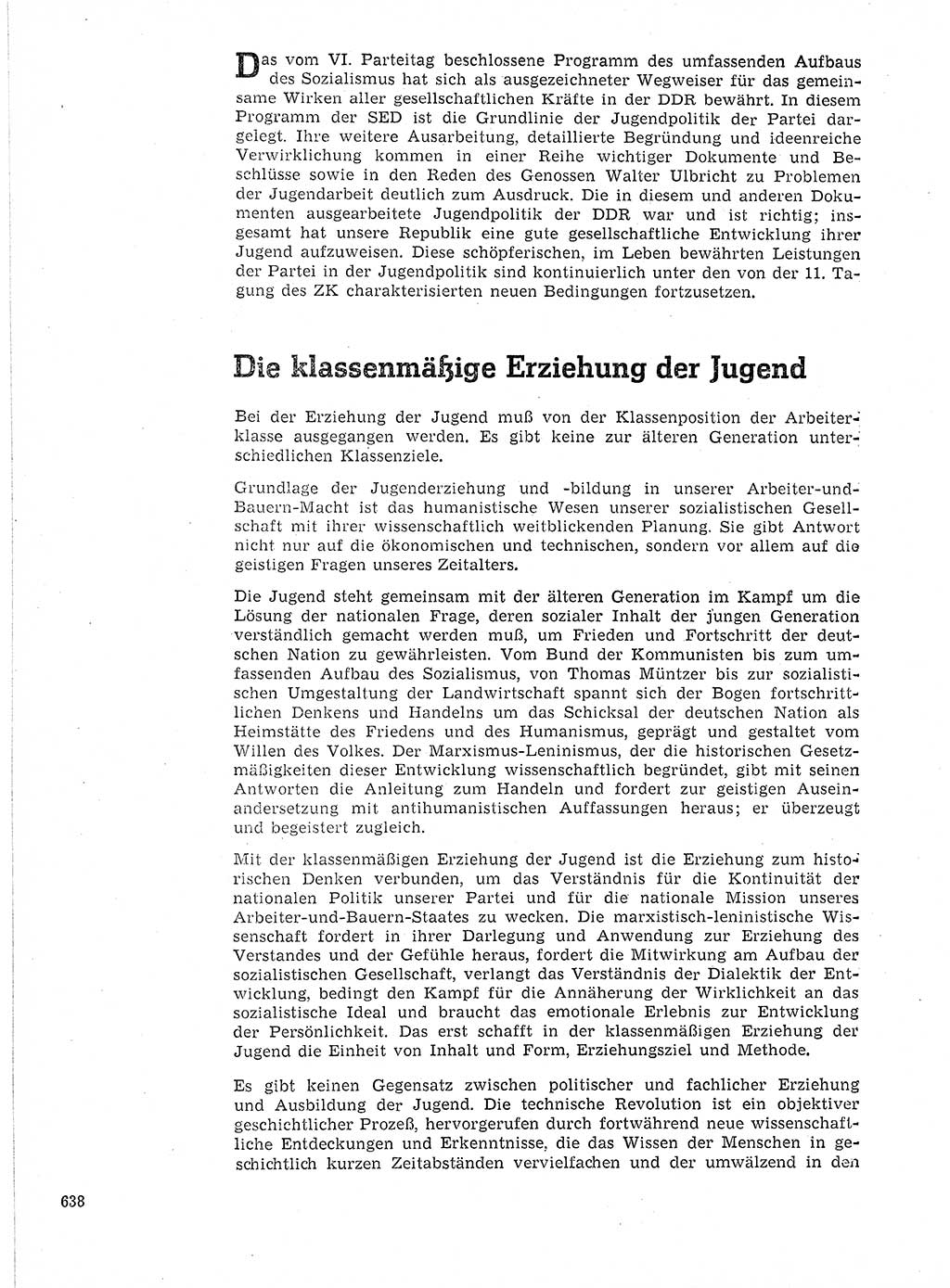 Neuer Weg (NW), Organ des Zentralkomitees (ZK) der SED (Sozialistische Einheitspartei Deutschlands) für Fragen des Parteilebens, 21. Jahrgang [Deutsche Demokratische Republik (DDR)] 1966, Seite 638 (NW ZK SED DDR 1966, S. 638)