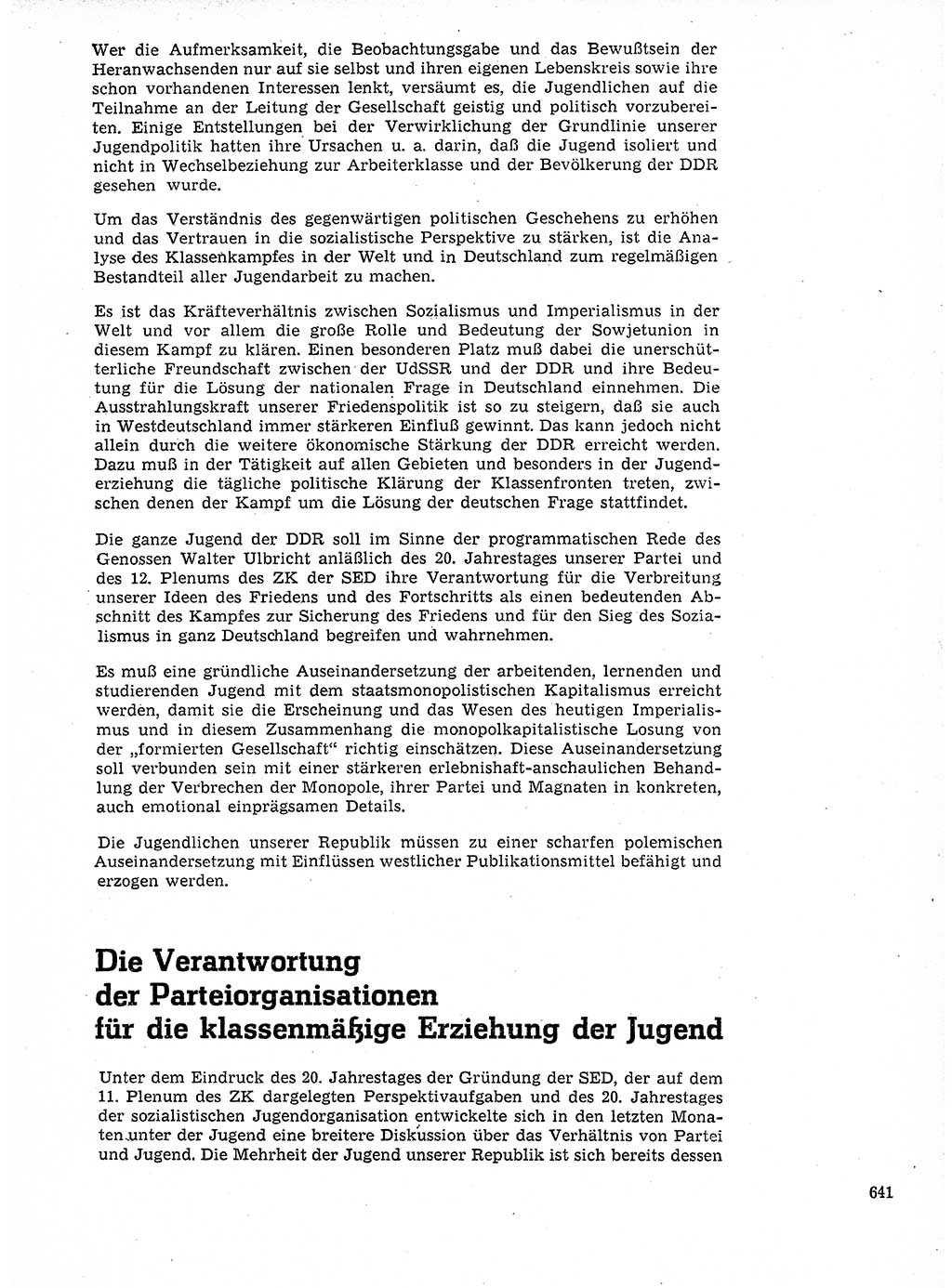 Neuer Weg (NW), Organ des Zentralkomitees (ZK) der SED (Sozialistische Einheitspartei Deutschlands) für Fragen des Parteilebens, 21. Jahrgang [Deutsche Demokratische Republik (DDR)] 1966, Seite 641 (NW ZK SED DDR 1966, S. 641)