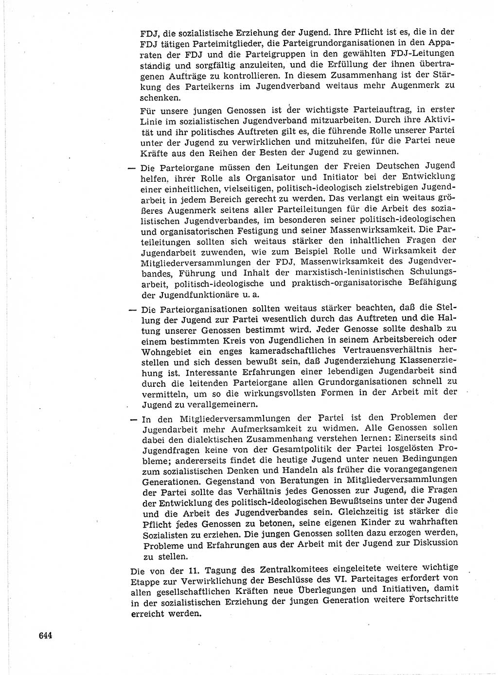 Neuer Weg (NW), Organ des Zentralkomitees (ZK) der SED (Sozialistische Einheitspartei Deutschlands) für Fragen des Parteilebens, 21. Jahrgang [Deutsche Demokratische Republik (DDR)] 1966, Seite 644 (NW ZK SED DDR 1966, S. 644)