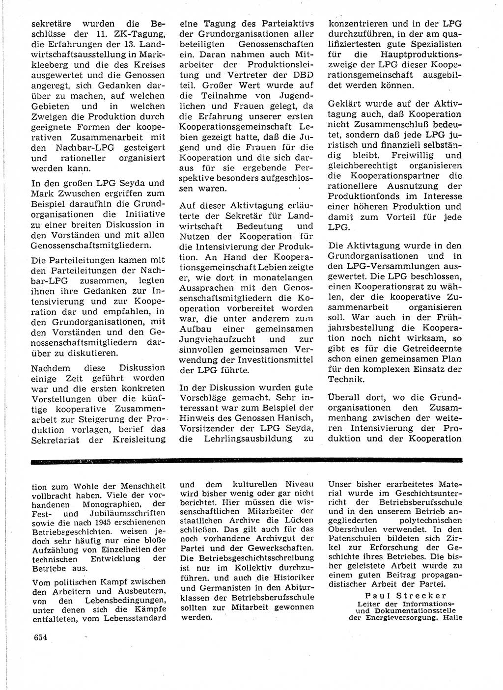 Neuer Weg (NW), Organ des Zentralkomitees (ZK) der SED (Sozialistische Einheitspartei Deutschlands) für Fragen des Parteilebens, 21. Jahrgang [Deutsche Demokratische Republik (DDR)] 1966, Seite 654 (NW ZK SED DDR 1966, S. 654)
