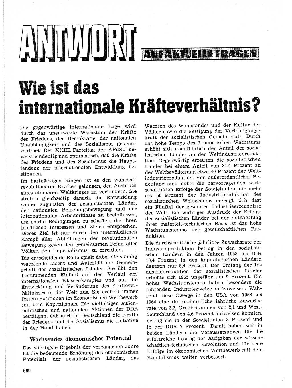 Neuer Weg (NW), Organ des Zentralkomitees (ZK) der SED (Sozialistische Einheitspartei Deutschlands) für Fragen des Parteilebens, 21. Jahrgang [Deutsche Demokratische Republik (DDR)] 1966, Seite 660 (NW ZK SED DDR 1966, S. 660)