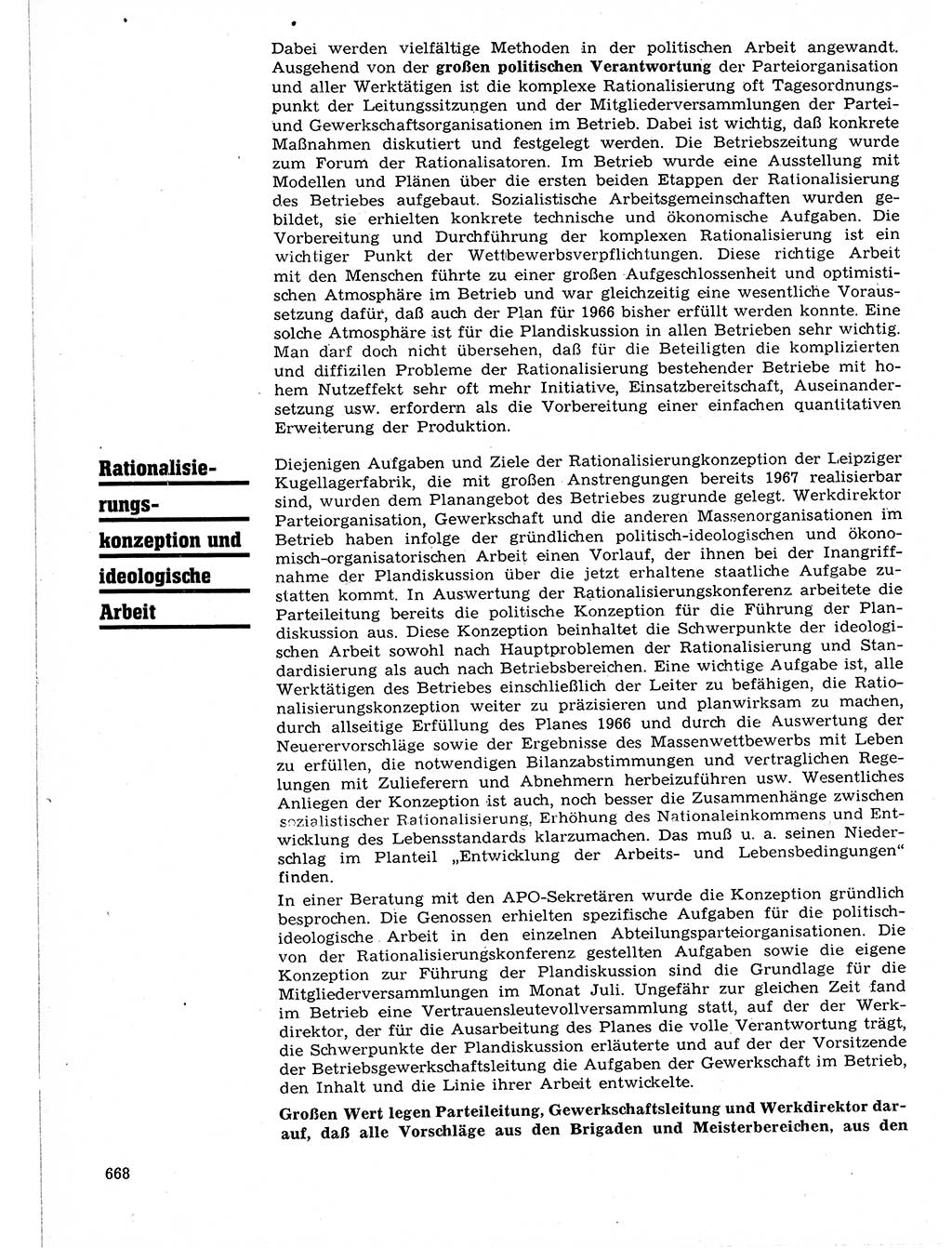 Neuer Weg (NW), Organ des Zentralkomitees (ZK) der SED (Sozialistische Einheitspartei Deutschlands) für Fragen des Parteilebens, 21. Jahrgang [Deutsche Demokratische Republik (DDR)] 1966, Seite 668 (NW ZK SED DDR 1966, S. 668)