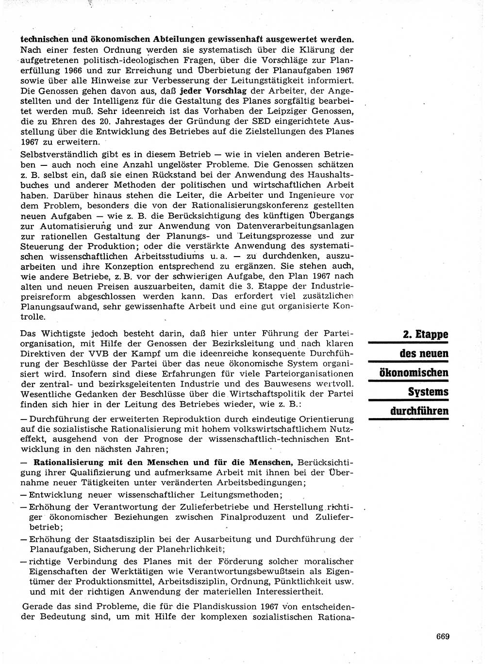 Neuer Weg (NW), Organ des Zentralkomitees (ZK) der SED (Sozialistische Einheitspartei Deutschlands) für Fragen des Parteilebens, 21. Jahrgang [Deutsche Demokratische Republik (DDR)] 1966, Seite 669 (NW ZK SED DDR 1966, S. 669)